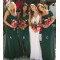 Long Green Floor Length Bridesmaid Dresses 3010512