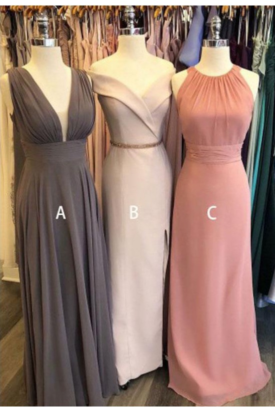 A-Line Long Chiffon Floor Length Bridesmaid Dresses 3010519 A-Line Long Chiffon Floor Length Bridesmaid Dresses 3010519