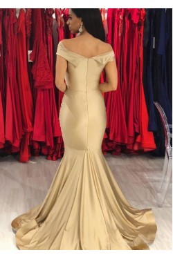 Mermaid Off-the-Shoulder Long Floor Length Bridesmaid Dresses 3010527