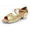 Women's Kids' Gold Sparkling Glitter Sandals Flats Latin Dance Shoes D601001