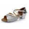 Women's Kids' Silver Sparkling Glitter Sandals Flats Latin Dance Shoes Chunky Heels Dance Shoes D601003