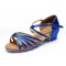 Women's Kids' Dance Shoes Latin/Ballroom Satin Chunky Heel Blue Dance Shoes D601018