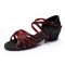 Women's Kids' Dance Shoes Latin/Ballroom Satin Chunky Heel Black Red Dance Shoes D601019