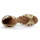 Women's Gold Leatherette Heels Sandals Latin Salsa With Ankle Strap Dance Shoes D602021