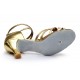 Women's Gold Leatherette Heels Sandals Latin Salsa With Ankle Strap Dance Shoes D602021