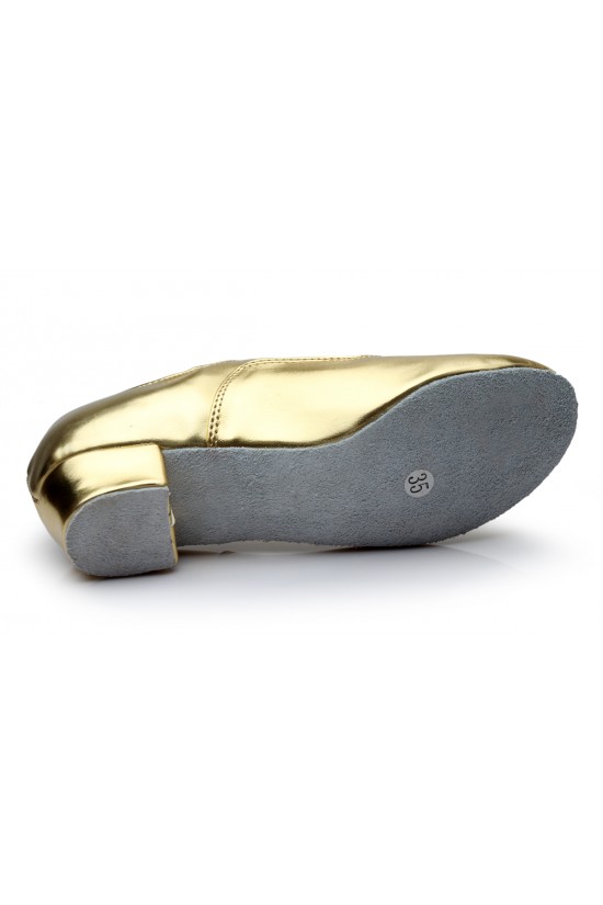 Men's Kids' Gold Leatherette Modern Ballroom Latin Dance Shoes Dance Sneakers Flat Heel D603002 Men's Kids' Gold Leatherette Modern Ballroom Latin Dance Shoes Dance Sneakers Flat Heel D603002