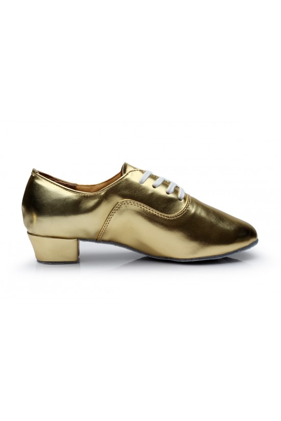 Men's Kids' Gold Leatherette Modern Ballroom Latin Dance Shoes Dance Sneakers Flat Heel D603002 Men's Kids' Gold Leatherette Modern Ballroom Latin Dance Shoes Dance Sneakers Flat Heel D603002