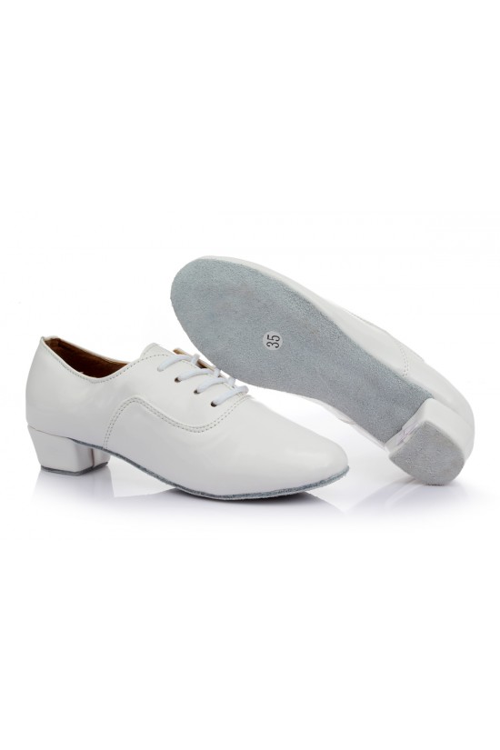 Men's Kids' White Leatherette Modern Ballroom Latin Dance Shoes Dance Sneakers Flat Heel D603003 Men's Kids' White Leatherette Modern Ballroom Latin Dance Shoes Dance Sneakers Flat Heel D603003