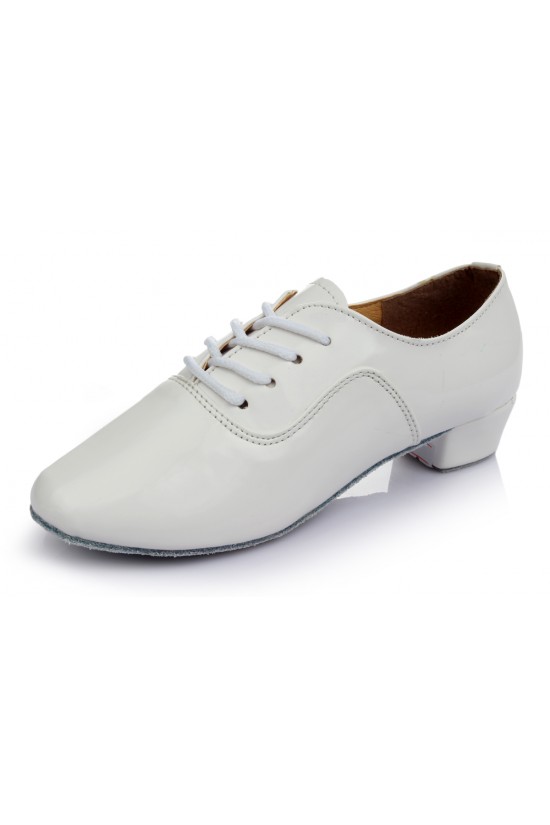 Men's Kids' White Leatherette Modern Ballroom Latin Dance Shoes Dance Sneakers Flat Heel D603003 Men's Kids' White Leatherette Modern Ballroom Latin Dance Shoes Dance Sneakers Flat Heel D603003