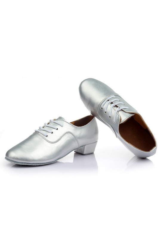 Men's Kids' Silver Leatherette Modern Ballroom Latin Dance Shoes Dance Sneakers Flat Heel D603004 Men's Kids' Silver Leatherette Modern Ballroom Latin Dance Shoes Dance Sneakers Flat Heel D603004