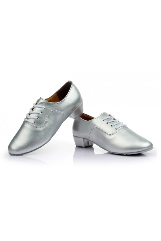 Men's Kids' Silver Leatherette Modern Ballroom Latin Dance Shoes Dance Sneakers Flat Heel D603004 Men's Kids' Silver Leatherette Modern Ballroom Latin Dance Shoes Dance Sneakers Flat Heel D603004