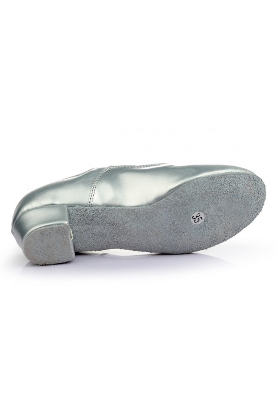 Men's Kids' Silver Leatherette Modern Ballroom Latin Dance Shoes Dance Sneakers Flat Heel D603004 Men's Kids' Silver Leatherette Modern Ballroom Latin Dance Shoes Dance Sneakers Flat Heel D603004
