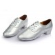 Men's Kids' Silver Leatherette Modern Ballroom Latin Dance Shoes Dance Sneakers Flat Heel D603004 Men's Kids' Silver Leatherette Modern Ballroom Latin Dance Shoes Dance Sneakers Flat Heel D603004
