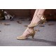 Women's Gold Sparkling Glitter Upper Latin/Ballroom Dance Performance Shoes Wedding Party Shoes D801007