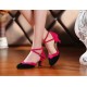 Women's Leatherette Heels With Ankle Strap Latin Ballroom Dance Shoes Rose Red Black D801034