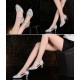 Women's Fashion Silver  Sparkling Glitter Heels With Ankle Strap Latin Ballroom Dance Shoes Wedding Party Shoes D801038