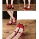 Women's Fashion Red  Sparkling Glitter Heels With Ankle Strap Latin Ballroom Dance Shoes D801039