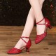 Women's Fashion Red  Sparkling Glitter Heels With Ankle Strap Latin Ballroom Dance Shoes D801039