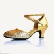 Women's Fashion Gold Sparkling Glitter Heels With Ankle Strap Latin Dance Shoes Wedding Party Shoes D801044