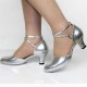Women's Fashion Heels With Ankle Strap Latin Modern Dance Shoes Silver Wedding Party Shoes D801048