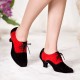 Women's Heels Lace-up Latin Modern Dance Shoes Red Black Wedding Party Shoes D801053