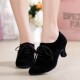 Women's Heels Lace-up Latin Modern Dance Shoes Black Ballroom/Outdoor Dance Shoes D801054