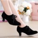 Women's Heels Lace-up Latin Modern Dance Shoes Black Ballroom/Outdoor Dance Shoes D801054