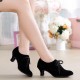 Women's Heels Lace-up Latin Modern Dance Shoes Black Ballroom/Outdoor Dance Shoes D801054