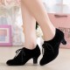 Women's Heels Lace-up Latin Modern Dance Shoes Black Ballroom/Outdoor Dance Shoes D801054
