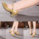 Women's Gold Sparkling Glitter Heels With Buckle Latin Ballroom/Outdoor Dance Shoes Wedding Party Shoes D801056