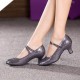 Women's Grey Sparkling Glitter Heels With Buckle Latin Ballroom/Outdoor Dance Shoes Wedding Party Shoes D801059