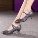 Women's Grey Sparkling Glitter Heels With Buckle Latin Ballroom/Outdoor Dance Shoes Wedding Party Shoes D801059