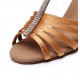Women's Heels Brown Satin Modern Ballroom Latin Salsa T-Strap Dance Shoes D901019 Women's Heels Brown Satin Modern Ballroom Latin Salsa T-Strap Dance Shoes D901019