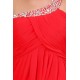 Empire One-Shoulder Long Red Beaded Chiffon Prom Evening Formal Party Dresses/Maternity Evening Dresses ED010006