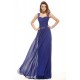 A-Line Beaded Long Blue Chiffon Prom Evening Formal Party Dresses ED010008