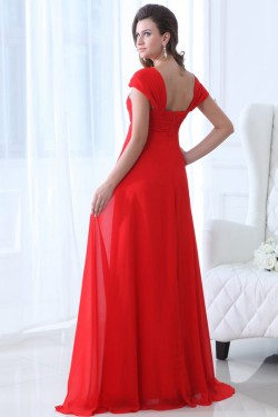 Long Red Beaded Chiffon Prom Evening Formal Party Dresses/Maternity Evening Dresses ED010009