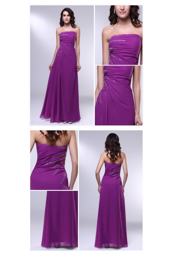 A-Line Strapless Beaded Long Purple Chiffon Prom Evening Formal Dresses ED011009 A-Line Strapless Beaded Long Purple Chiffon Prom Evening Formal Dresses ED011009