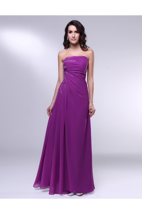 A-Line Strapless Beaded Long Purple Chiffon Prom Evening Formal Dresses ED011009 A-Line Strapless Beaded Long Purple Chiffon Prom Evening Formal Dresses ED011009