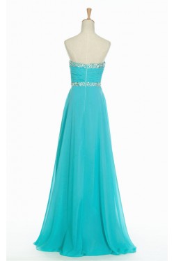 A-Line Sweetheart Beaded Long Chiffon Prom Evening Formal Dresses ED011137