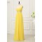 Empire One-Shoulder Beaded Long Yellow Chiffon Prom Evening Formal Dresses Maternity Dresses ED011157