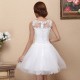 A-Line Bateau Short White Prom Evening Formal Dresses ED011320