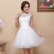 A-Line Bateau Short White Prom Evening Formal Dresses ED011320