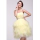 Strapless Short Beaded Yellow Prom Evening Cocktail Dresses ED011385
