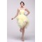 Strapless Short Beaded Yellow Prom Evening Cocktail Dresses ED011385