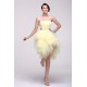 Strapless Short Beaded Yellow Prom Evening Cocktail Dresses ED011385