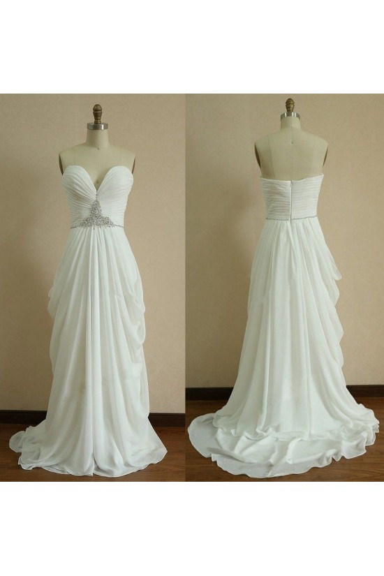 Sheath/Column Sweetheart Beaded Long White Chiffon Prom Evening Formal Dresses ED011420 Sheath/Column Sweetheart Beaded Long White Chiffon Prom Evening Formal Dresses ED011420