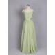 A-Line Beaded Cap-Sleeve Long Chiffon Prom Evening Formal Dresses ED011521