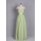 A-Line Beaded Cap-Sleeve Long Chiffon Prom Evening Formal Dresses ED011521