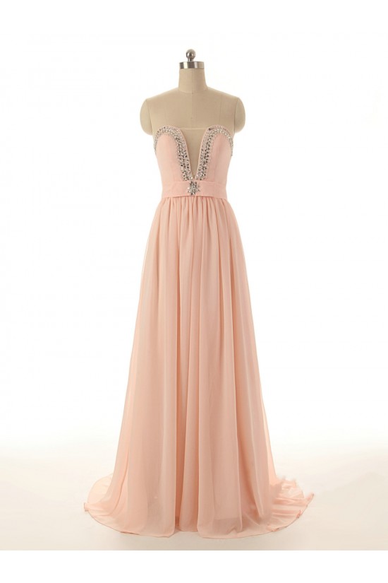 A-Line Beaded Long Chiffon Prom Evening Formal Dresses ED011540 A-Line Beaded Long Chiffon Prom Evening Formal Dresses ED011540