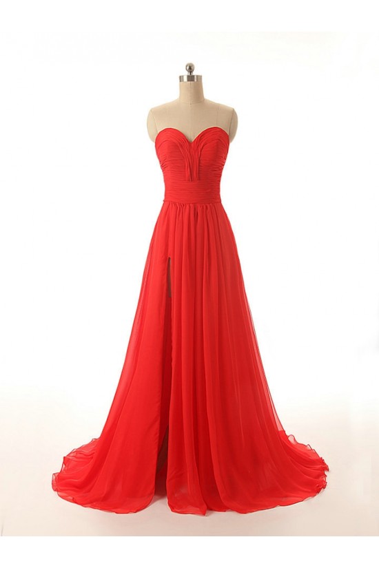 A-Line Sweetheart Long Red Chiffon Prom Evening Formal Dresses ED011548 A-Line Sweetheart Long Red Chiffon Prom Evening Formal Dresses ED011548